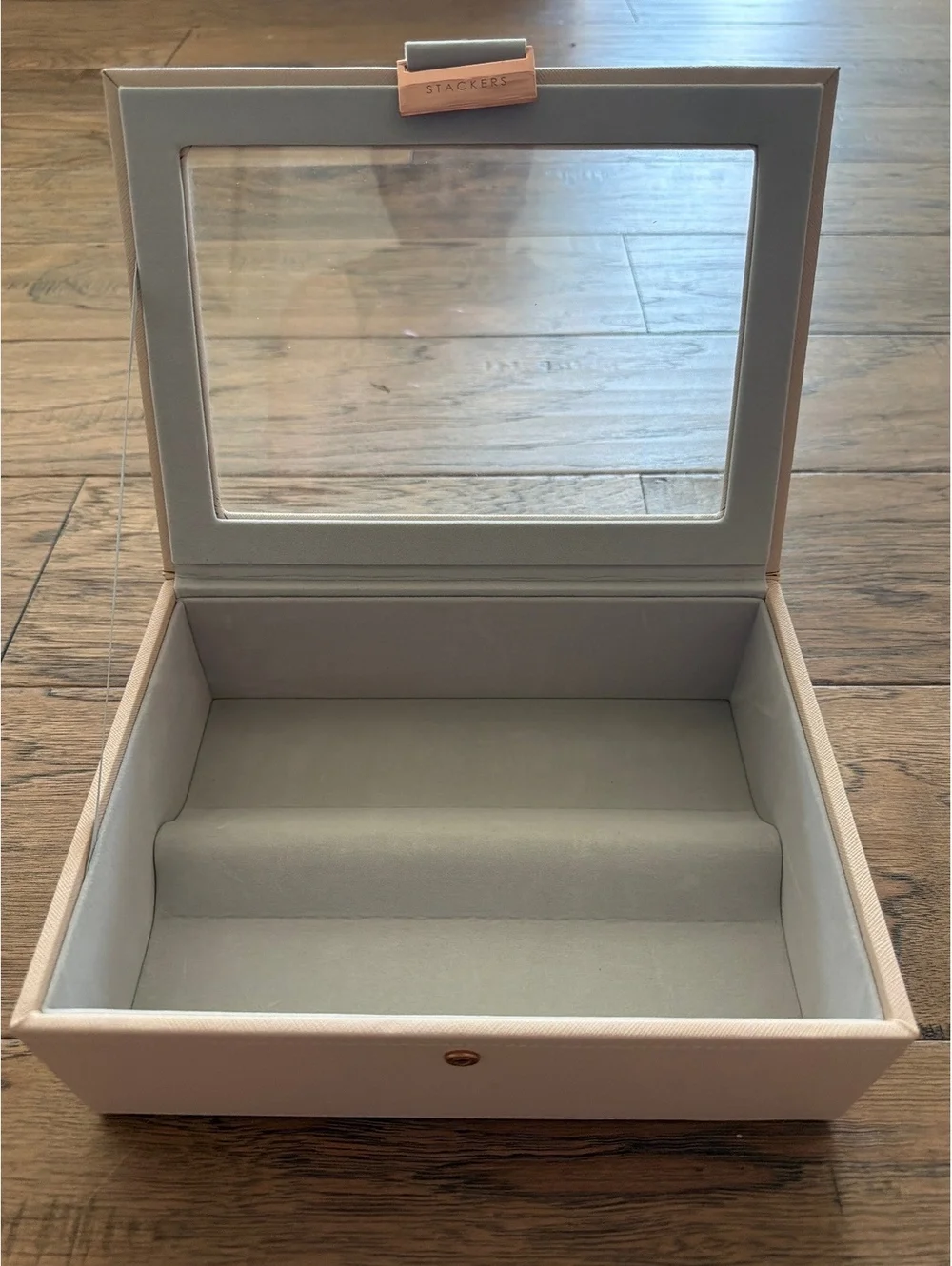 Stackers Glasses or Sunglasses Box with Glass Lid in Pale Pink